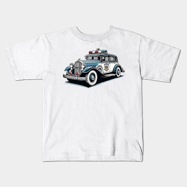 Police Car Kids T-Shirt by Vehicles-Art